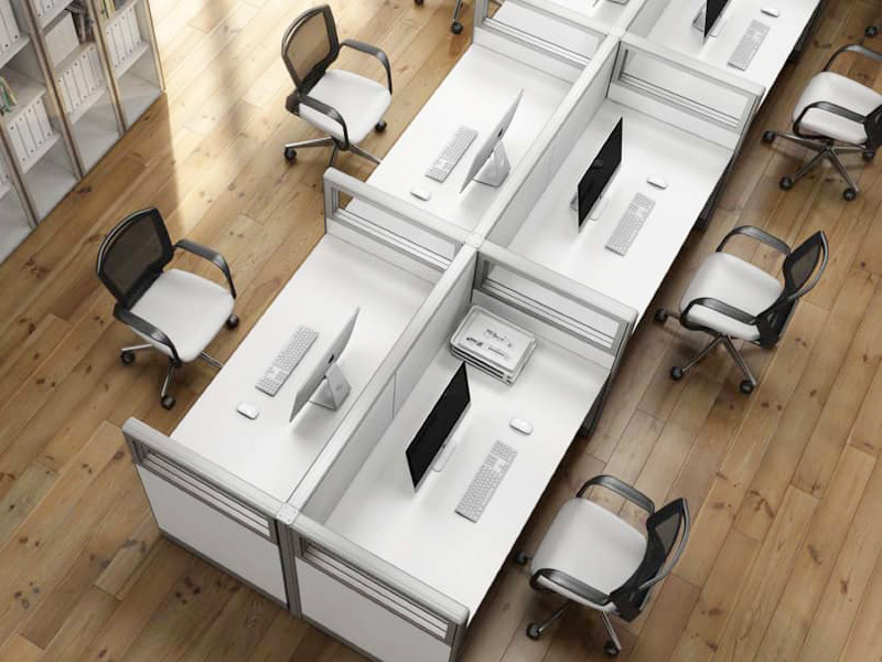 Imagia Italian Furniture - 6 Seater White Workstation 