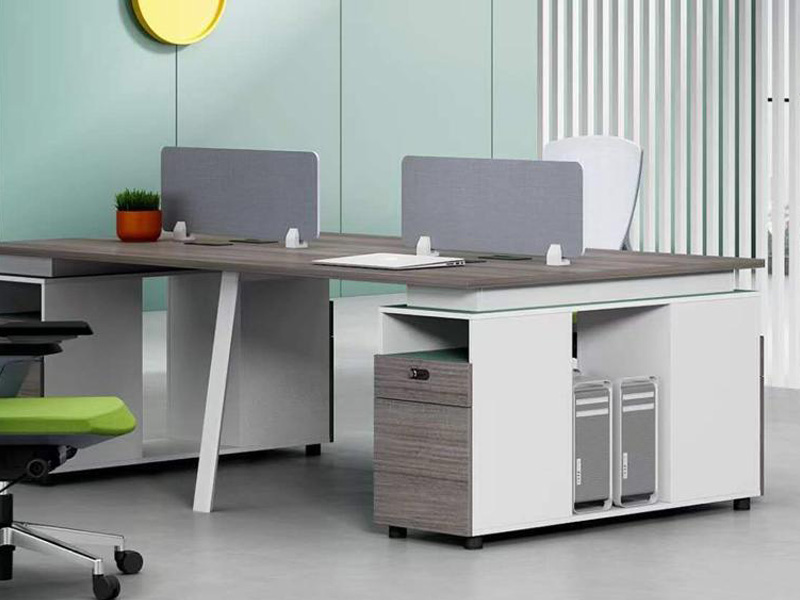 Imagia Italian Furniture - 4 in 1 Brown and White Workstation with Fixed Drawers 