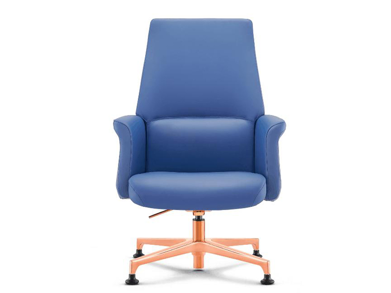 Imagia Italian Furniture - Blue Leather Executive Swivel Chair 