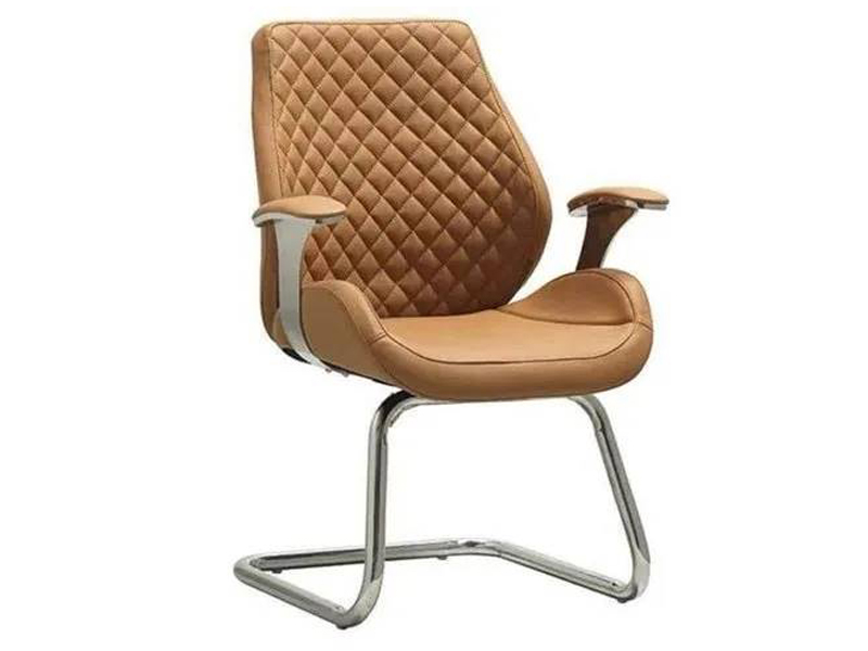 Brown Low Back Patterned Visitor's Chair