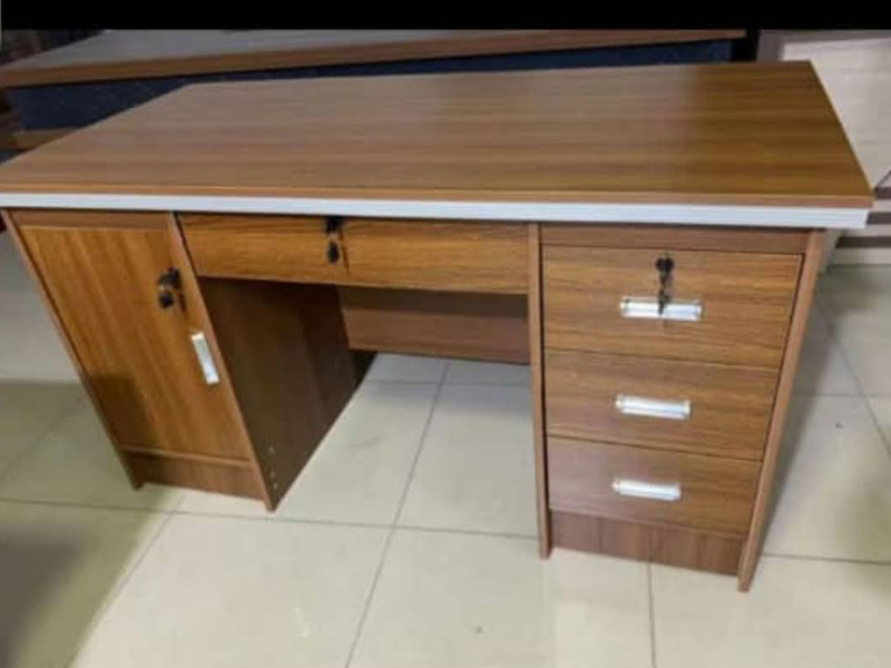 Imagia Italian Furniture - Brown Wooden Office Table with Double Sided Drawers 