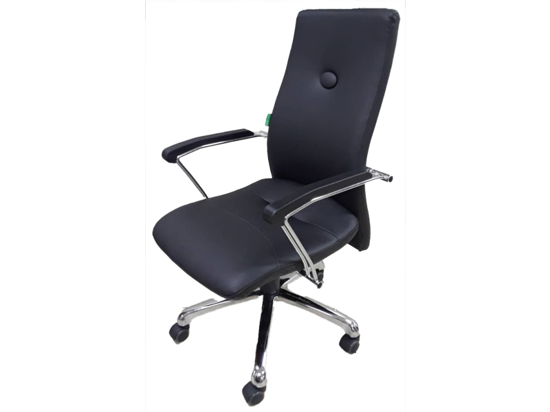 Imagia Italian Furniture - Grey Leather High Back Budget Swivel Chair 