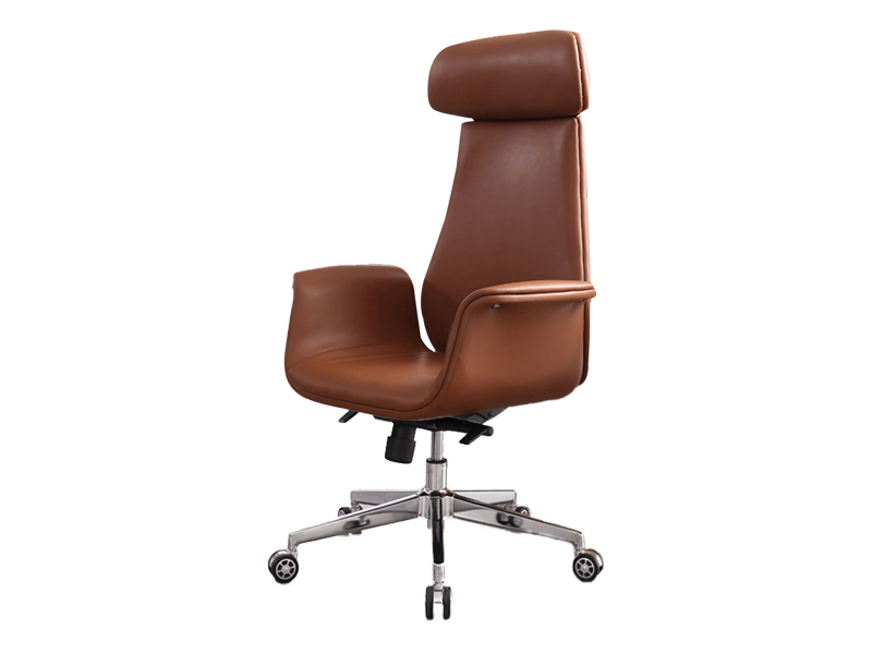 Imagia Italian Furniture - High Back Brown Leather Executive Swivel Chair 