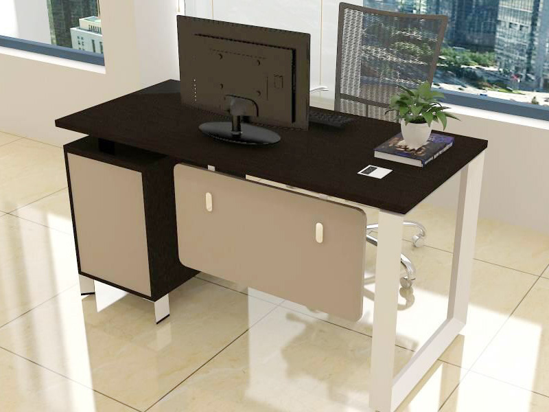 Imagia Italian Furniture - Dark Tan Office Table with Drawers 