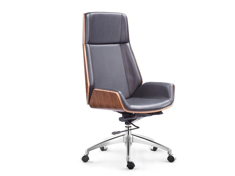 Imagia Italian Furniture - Gray and Brown Wooden High Back Executive Swivel Chair 