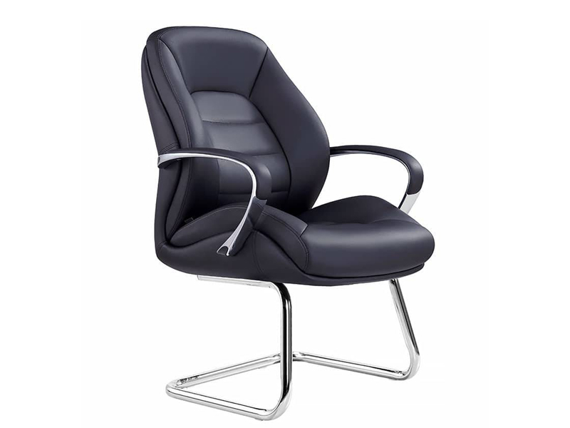 Imagia Italian Furniture - Gray Leather Bucket Seat Executive Visitor's Chair 