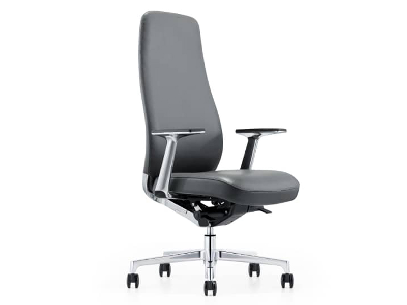 Imagia Italian Furniture - Gray Leather High Back Executive Swivel Chair 