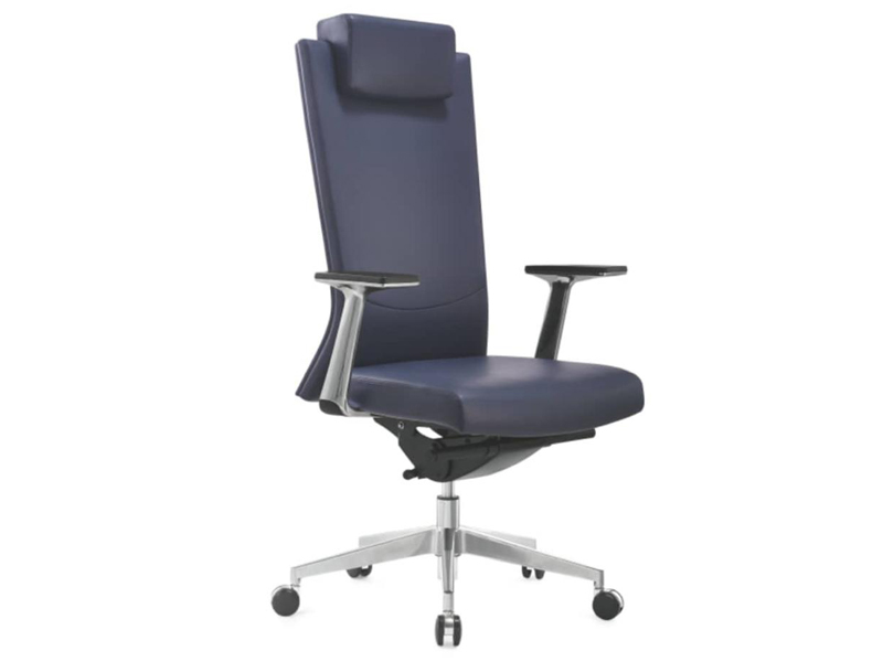 Imagia Italian Furniture - Gray Leather High Back Executive Swivel Chair 