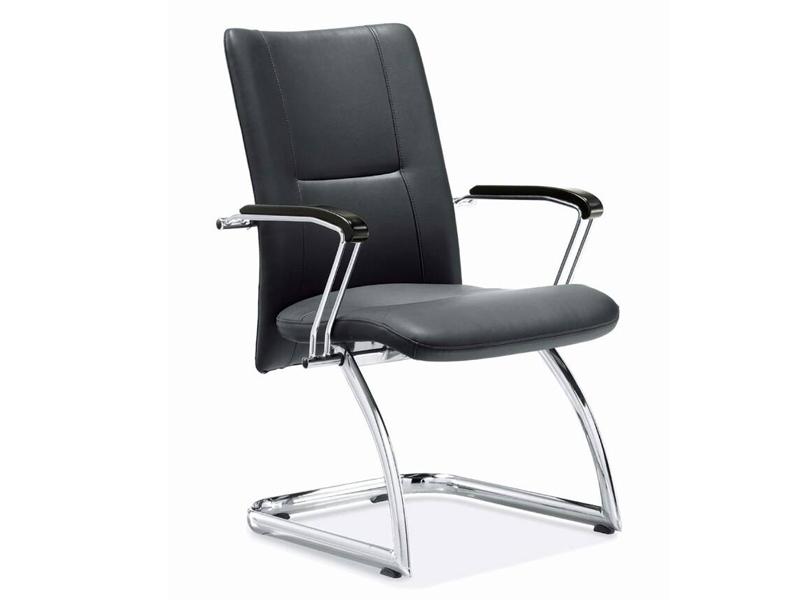 Grey Leather Executive Visitor's Chair