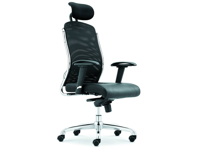 Imagia Italian Furniture - Gray Mesh Back Leather Executive Swivel Chair 