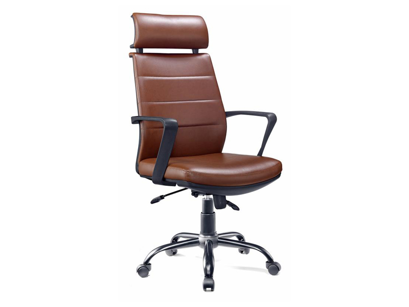 Imagia Italian Furniture - High Back Brown Leather Executive Swivel Chair 