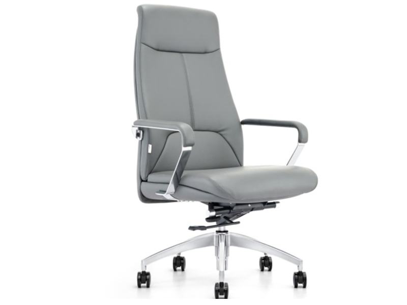 Imagia Italian Furniture - Light Grey Leather Executive Swivel Chair 