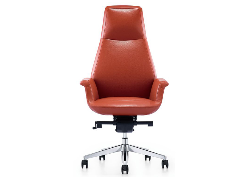 Imagia Italian Furniture - Orange High Back Executive Leather Swivel Chair 