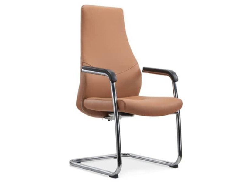 Imagia Italian Furniture - Orange Leather Executive Visitor's Chair 