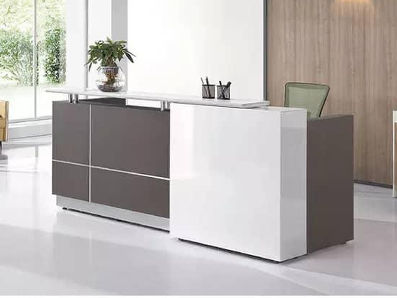 Imagia Italian Furniture - Brown and White Reception Desk 