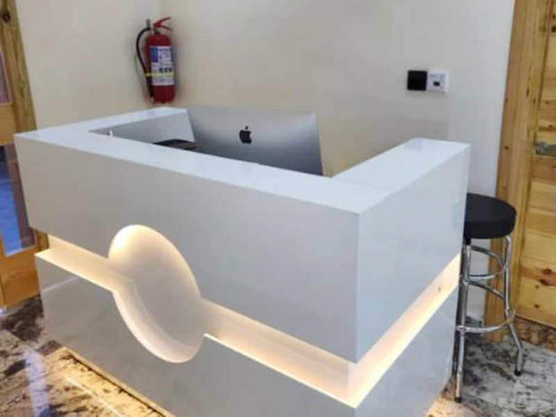 Imagia Italian Furniture - White with Light Reception Desk 